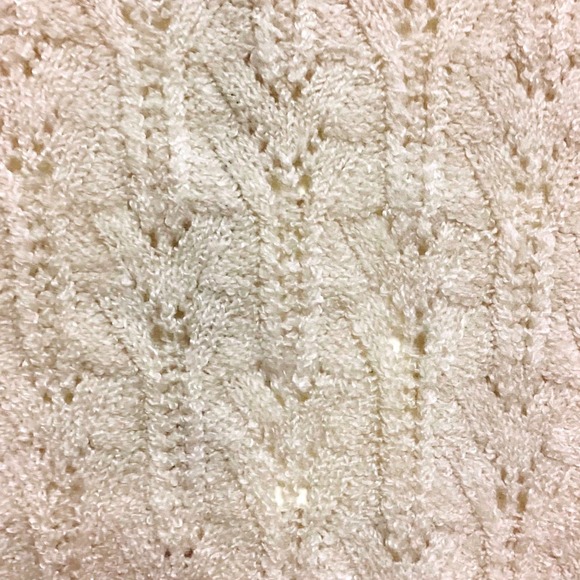 Hippie Rose Women's Cream Cable Knit Tie Back Crop Sweater Size Medium NWT - Picture 7 of 10